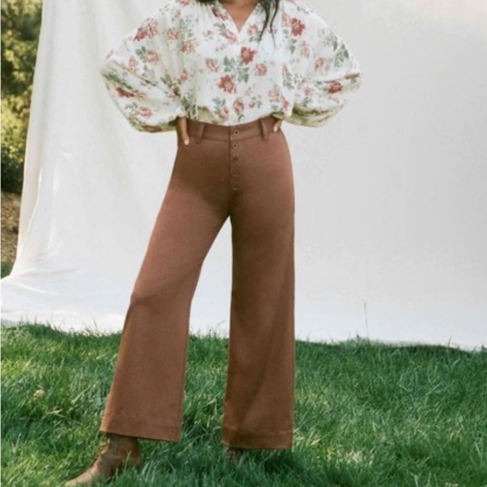 CHRISTY DAWN The Noah High Waist Wide Leg Sailor Pant Clay Slow Fashion Size 30